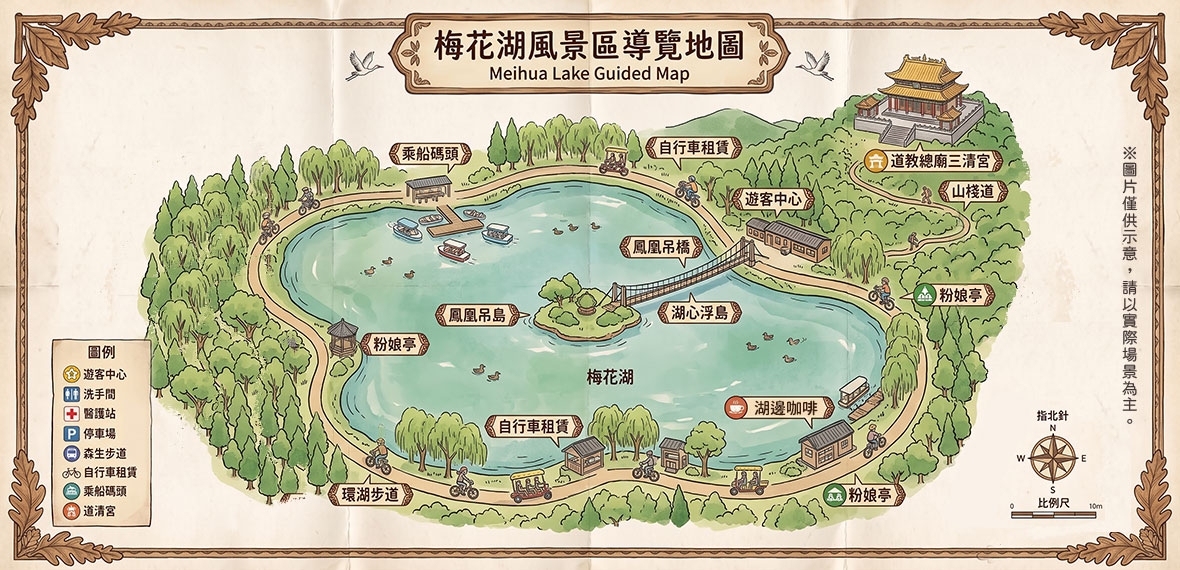 梅花湖風景區導覽地圖